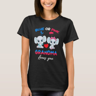 Boy Or Girl Grandma Loves You Elephant Baby Gender T-Shirt