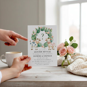 boy or girl mini cow gender reveal Invitation