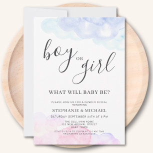 Boy Or Girl Pink And Blue Gender Reveal  Invitation