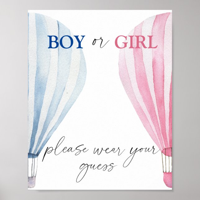 Boy or Girl please wear your guess Poster (Front)