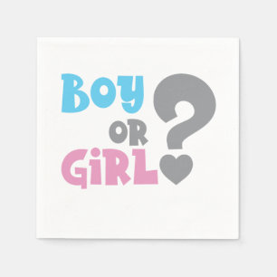 Boy or Girl Question Mark Gender Reveal Napkin