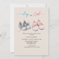 Boy or Girl sneakers Beige Gender Reveal Party 