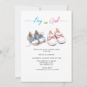 Boy or Girl sneakers Gender Reveal Party Invitation