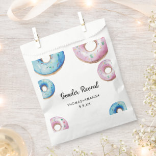 Boy or girl we donut know gender reveal favour bag