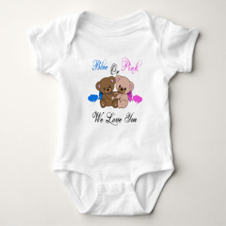 Boy or girl we love you gender reveal baby bodysuit