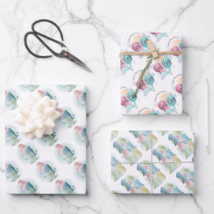 Boy or Girl with Baby Dinosaurs  Wrapping Paper Sheet