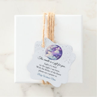 Boy Over the Moon Modern Baby Shower Favour Tags