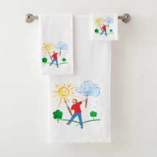 Boy Painting Skies Bath Towel Set