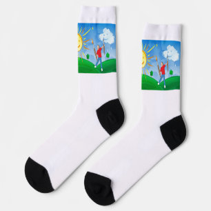 Boy Painting Skies Socks