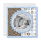 Boy Paw Print Polka Dots Birth Announcement Square