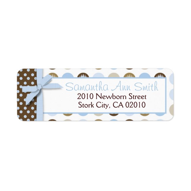 Boy Paw Print Polka Dots Return Label (Front)