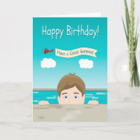 Boy Peeking from a Swimming Pool for Birthday