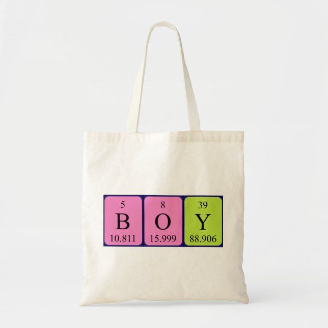 Boy periodic table name tote bag (Front)