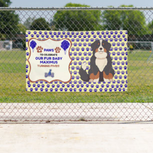 BOY PET BLUE VINYL 3X5 HAPPY BIRTHDAY ADOPTION DAY BANNER