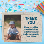 Boy Photo Modern Kid's Birthday  Thank You Card<br><div class="desc">Boy Photo Modern Simple Kid's Birthday Thank You Card. Modern and simple design. A great birthday thank you card for your friends and family - thank your guest for their gifts, cards and wishes. Add your photo and personalize the card with your name and text. Great as thank you card...</div>