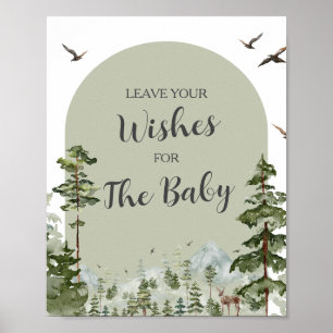 Boy Pine Tree Forest Mountain Leave Your Wishes Poster