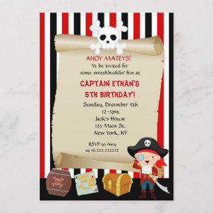 Boy Pirate Birthday Invitations