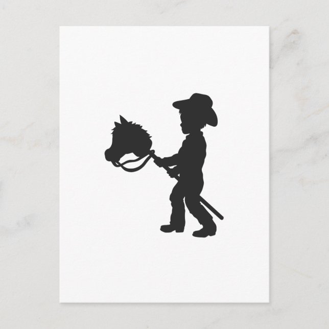 Boy Playing Cowboy - Choose background colour Postcard (Front)