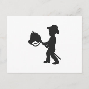 Boy Playing Cowboy - Choose background colour Postcard