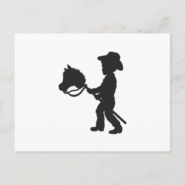 Boy Playing Cowboy - Choose background colour Postcard (Front)