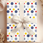 Boy Polka Dots Blue Yellow and Red Patterned Wrapping Paper<br><div class="desc">Perfect for putting that finishing touch on your gifts and it's great for birthdays,  Christmas,  anniversaries,  or weddings! Beautiful Trendy Modern Gift Wrapping Paper Design Patterns by Printable Pretty.</div>