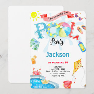 Boy Pool Invitation