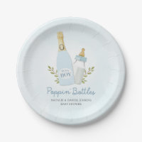 Boy Poppin Bottles Baby Shower Blue