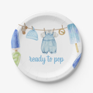 Boy Popsicle Baby Shower Paper Plate