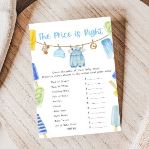 Boy Popsicle Baby Shower Price is Right Game
