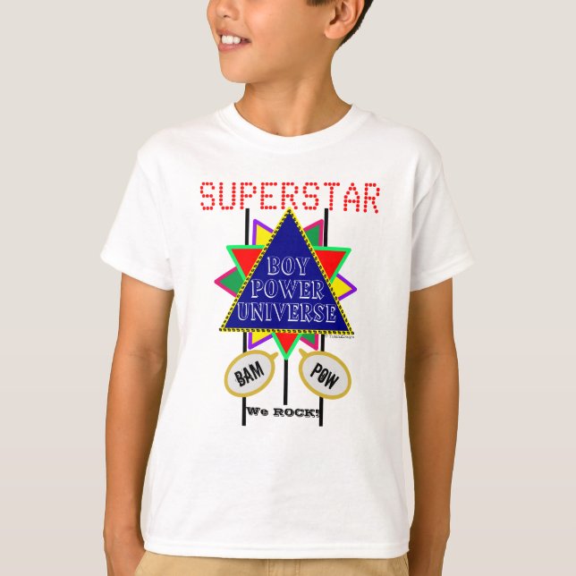 Boy Power Universe Navy Blue Superstar T-Shirt (Front)