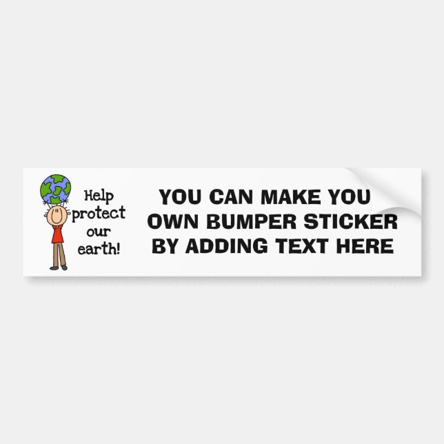 Boy Protect Our Earth T-shirts and Gifts Bumper Sticker (Front)