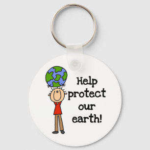 Boy Protect Our Earth T-shirts and Gifts Keychain
