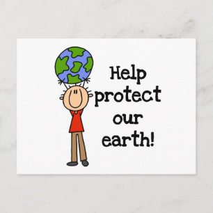 Boy Protect Our Earth T-shirts and Gifts Postcard