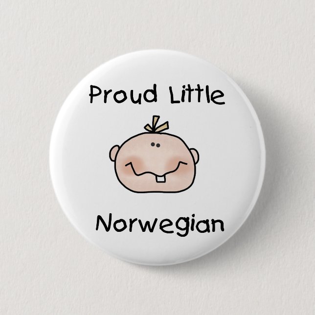 Boy Proud Little  Norwegian 2 Inch Round Button (Front)