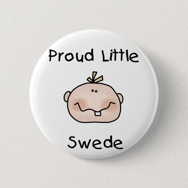 Boy Proud Swedish Baby 2 Inch Round Button (Front)