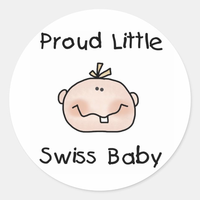 Boy Proud Swiss Baby Classic Round Sticker (Front)