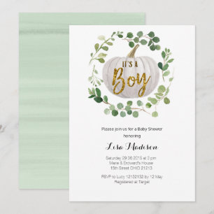 BOY Pumpkin Baby Shower Invitation