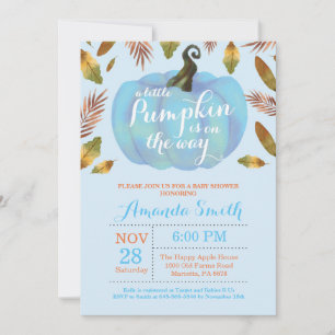 Boy Pumpkin Fall Baby Shower Invitation