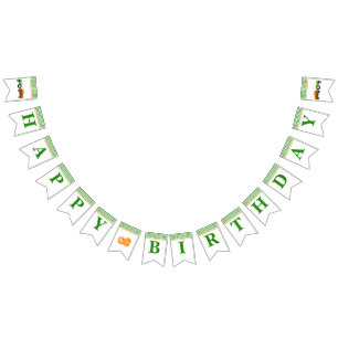 Boy Pumpkin Patch Tractor Green Happy Birthday Bunting Flags