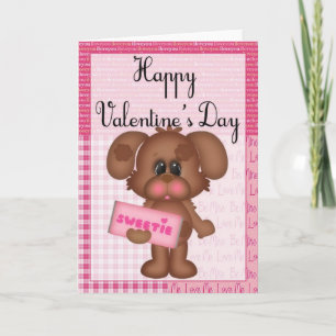 Boy Puppy Love Happy Valentine Greeting Card 1