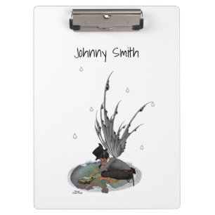 Boy Rain Fairy With Frog Clipboard