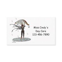 Boy Rain Fairy With Leaf Business Cards