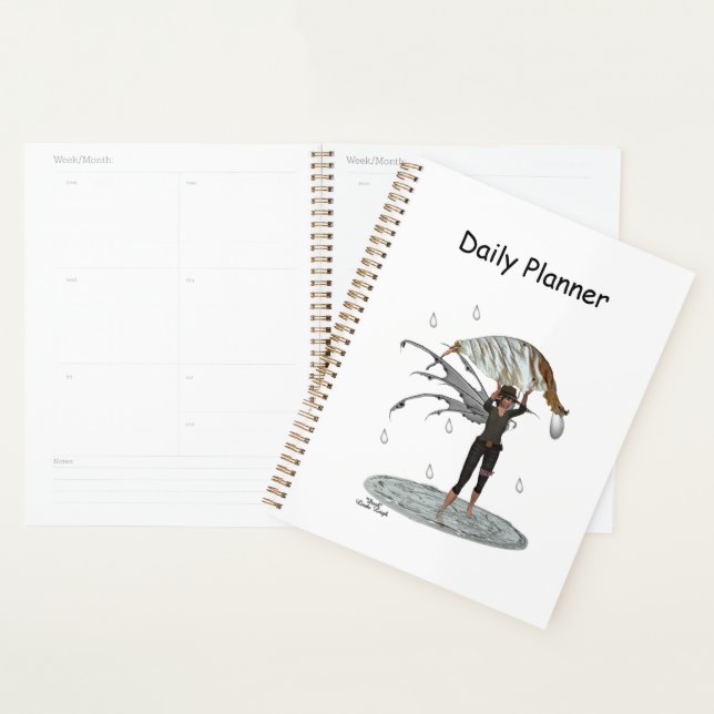 Boy Rain Fairy With Leaf Daily Planner (Display)