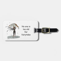 Boy Rain Fairy With Leaf Luggage Tag