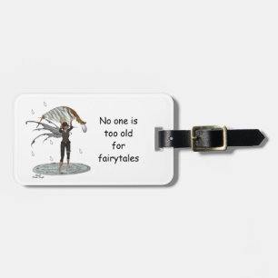 Boy Rain Fairy With Leaf Luggage Tag