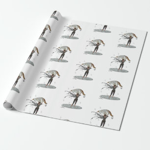 Boy Rain Fairy With Leaf Wrapping Paper
