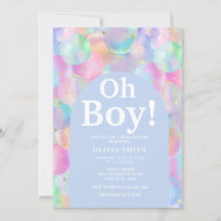 Boy Rainbow Balloons Blue Arch Baby Shower 