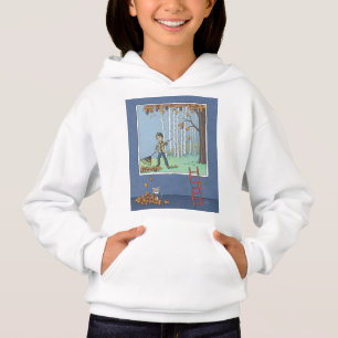 Boy raking leaves   hoodie