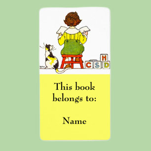 Boy Reading Book Plate