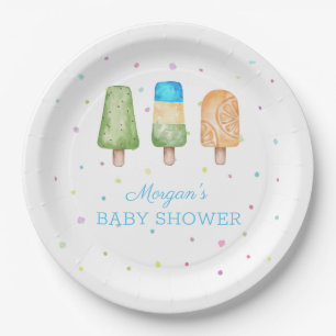 Boy Ready to Pop Summer Baby Shower Paper Plate